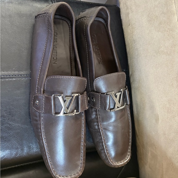 Authentic Louis Vuitton Black Leather Mens Loafer Marked Size 11.5 - Picture 4 of 13